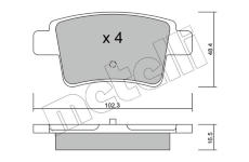 Sada brzdových destiček, kotoučová brzda METELLI 22-0801-0