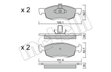 Sada brzdových destiček, kotoučová brzda METELLI 22-0802-0