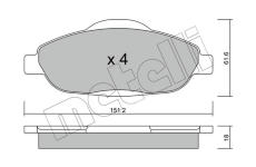 Sada brzdových destiček, kotoučová brzda METELLI 22-0804-0