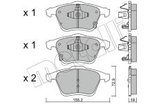 Sada brzdových destiček, kotoučová brzda METELLI 22-0805-0