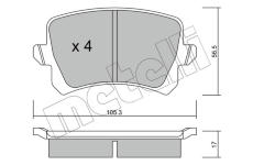 Sada brzdových destiček, kotoučová brzda METELLI 22-0806-0