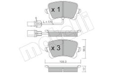 Sada brzdových destiček, kotoučová brzda METELLI 22-0806-1