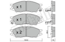 Sada brzdových destiček, kotoučová brzda METELLI 22-0810-0