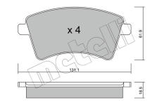 Sada brzdových platničiek kotúčovej brzdy METELLI 22-0812-0