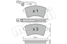 Sada brzdových destiček, kotoučová brzda METELLI 22-0812-1
