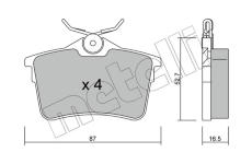 Sada brzdových platničiek kotúčovej brzdy METELLI 22-0816-0