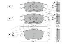 Sada brzdových destiček, kotoučová brzda METELLI 22-0817-2