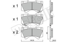 Sada brzdových destiček, kotoučová brzda METELLI 22-0821-0