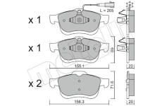 Sada brzdových destiček, kotoučová brzda METELLI 22-0824-0