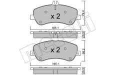 Sada brzdových destiček, kotoučová brzda METELLI 22-0825-0