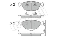 Sada brzdových destiček, kotoučová brzda METELLI 22-0828-0