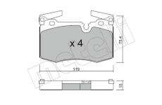Sada brzdových destiček, kotoučová brzda METELLI 22-0829-0