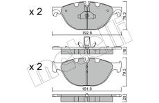 Sada brzdových destiček, kotoučová brzda METELLI 22-0830-0