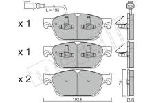 Sada brzdových destiček, kotoučová brzda METELLI 22-0831-0