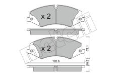 Sada brzdových destiček, kotoučová brzda METELLI 22-0836-0