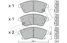 Sada brzdových platničiek kotúčovej brzdy METELLI 22-0838-0