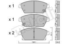 Sada brzdových destiček, kotoučová brzda METELLI 22-0839-0