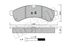 Sada brzdových destiček, kotoučová brzda METELLI 22-0851-0