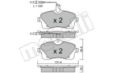 Sada brzdových destiček, kotoučová brzda METELLI 22-0853-0