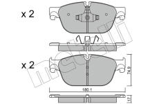 Sada brzdových destiček, kotoučová brzda METELLI 22-0854-0