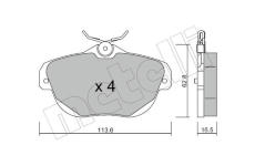 Sada brzdových destiček, kotoučová brzda METELLI 22-0856-0