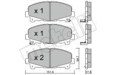 Sada brzdových destiček, kotoučová brzda METELLI 22-0867-0