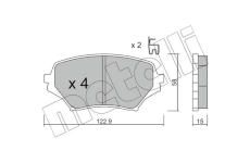 Sada brzdových destiček, kotoučová brzda METELLI 22-0870-0