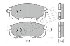 Sada brzdových destiček, kotoučová brzda METELLI 22-0876-0