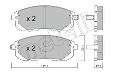 Sada brzdových destiček, kotoučová brzda METELLI 22-0876-1