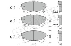 Sada brzdových destiček, kotoučová brzda METELLI 22-0878-0