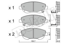 Sada brzdových destiček, kotoučová brzda METELLI 22-0879-0