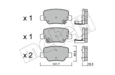 Sada brzdových destiček, kotoučová brzda METELLI 22-0880-0