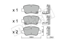 Sada brzdových platničiek kotúčovej brzdy METELLI 22-0881-0