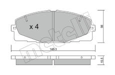 Sada brzdových destiček, kotoučová brzda METELLI 22-0883-0