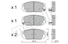 Sada brzdových destiček, kotoučová brzda METELLI 22-0885-0