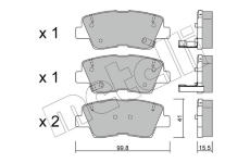 Sada brzdových destiček, kotoučová brzda METELLI 22-0886-0