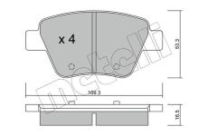 Sada brzdových destiček, kotoučová brzda METELLI 22-0889-0