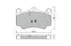 Sada brzdových destiček, kotoučová brzda METELLI 22-0893-0