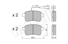 Sada brzdových destiček, kotoučová brzda METELLI 22-0895-0