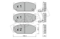 Sada brzdových destiček, kotoučová brzda METELLI 22-0897-0