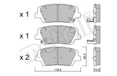 Sada brzdových destiček, kotoučová brzda METELLI 22-0901-0