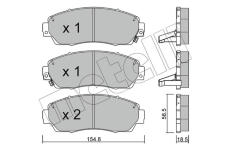 Sada brzdových destiček, kotoučová brzda METELLI 22-0903-0