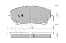 Sada brzdových destiček, kotoučová brzda METELLI 22-0905-0