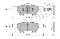 Sada brzdových destiček, kotoučová brzda METELLI 22-0906-0