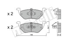 Sada brzdových destiček, kotoučová brzda METELLI 22-0907-0