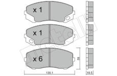 Sada brzdových destiček, kotoučová brzda METELLI 22-0910-0
