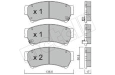 Sada brzdových destiček, kotoučová brzda METELLI 22-0924-0