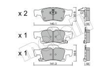 Sada brzdových destiček, kotoučová brzda METELLI 22-0928-0