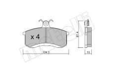 Sada brzdových destiček, kotoučová brzda METELLI 22-0930-0