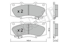 Sada brzdových platničiek kotúčovej brzdy METELLI 22-0937-0